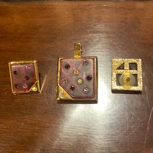 Pierced earrings and matching enhancer